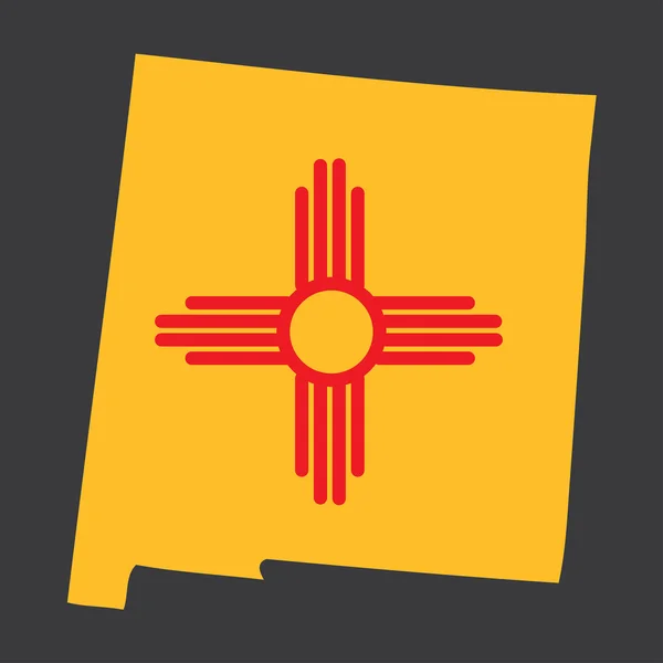 Een zeer gedetailleerde kaart met vlag binnenkant van de staat van New Mexico — Stockvector