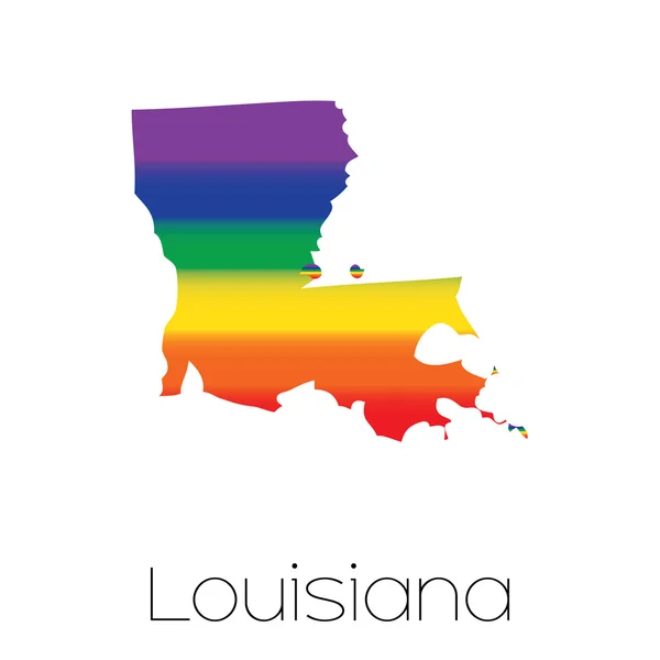 Прапор ЛГБТ всередині штат Луїзіана — стоковий вектор