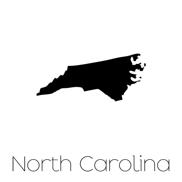 Geïllustreerde vorm van de staat North Carolina — Stockvector