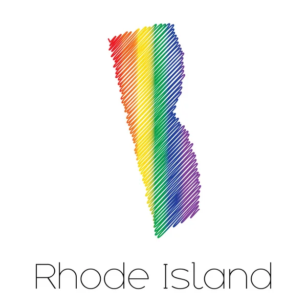 HBT-klottrade form i staten Rhode Island — Stock vektor