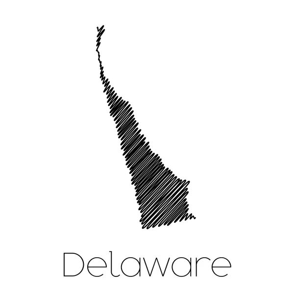 Κακογράφονται σχήμα της πολιτείας Delaware — Διανυσματικό Αρχείο