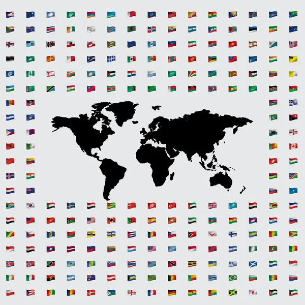 Illustrationer av flaggor av världen — Stock vektor