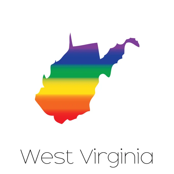 Флаг ЛГБТ в штате Западная Вирджиния — стоковый вектор
