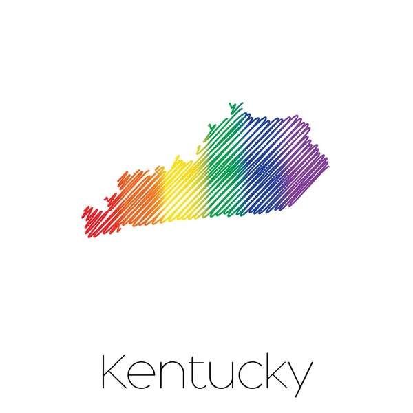 Kentucky Eyalet LGBT karalanmış şeklinde — Stok Vektör