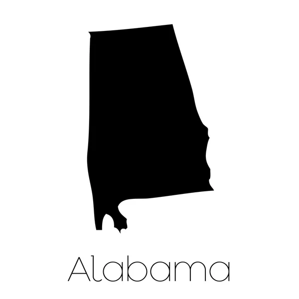 Geïllustreerde vorm van de staat Alabama — Stockvector