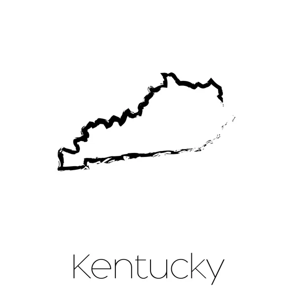 Mykané tvar státu Kentucky — Stockový vektor