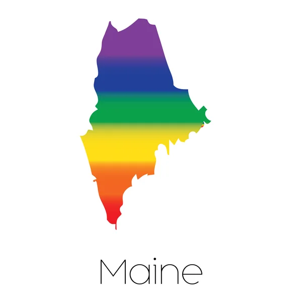HBT-flagga inne i staten Maine — Stock vektor