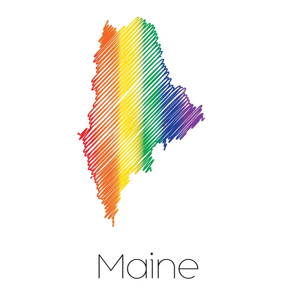 HBT-klottrade formen av staten Maine — Stock vektor