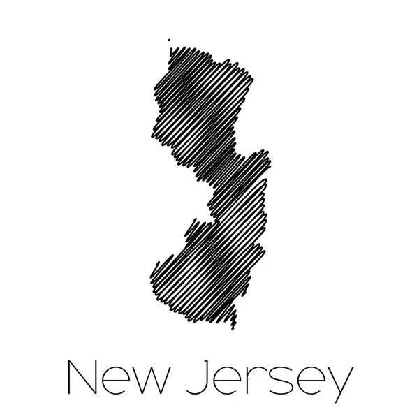 Klottrade form i staten New Jersey — Stock vektor