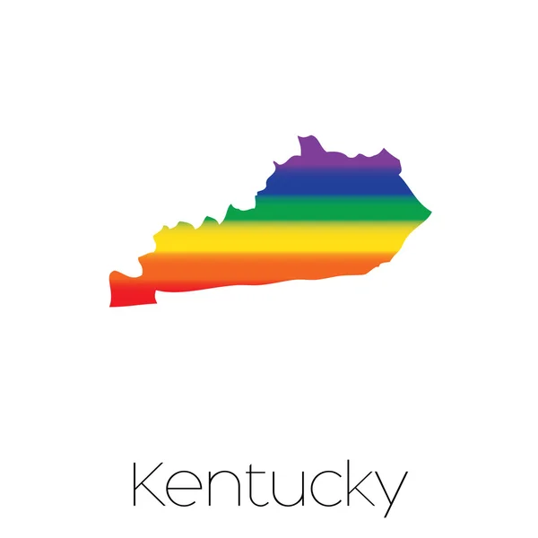 Kentucky Eyalet içinde LGBT bayrak — Stok Vektör