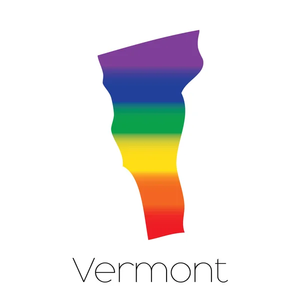 HBT-flagga inne i staten Vermont — Stock vektor