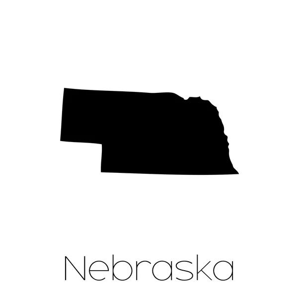 Illustrierte Form des Staates Nebraska — Stockvektor