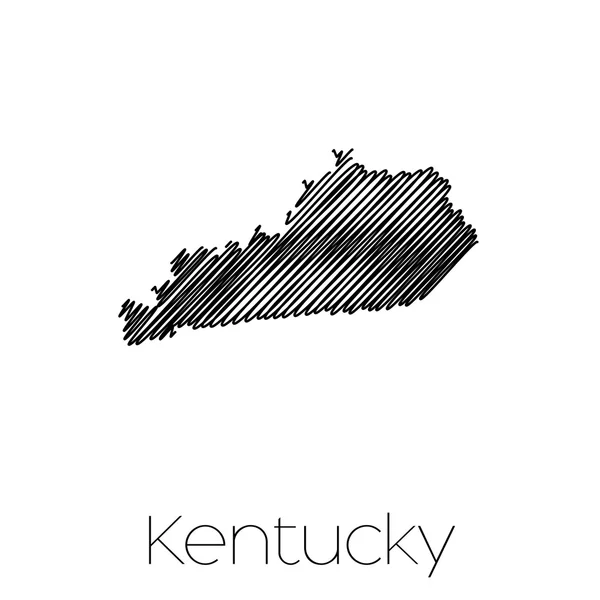 Scribbled shape of the State of Kentucky — Stock Vector