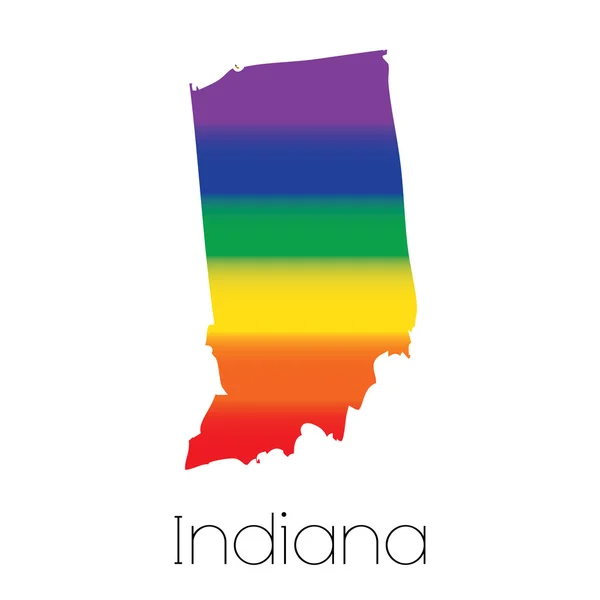 LGBT vlag binnen de staat Indiana — Stockvector