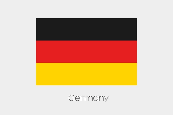 Illustration of the flag, with name, of the country of Germany — Stock Vector