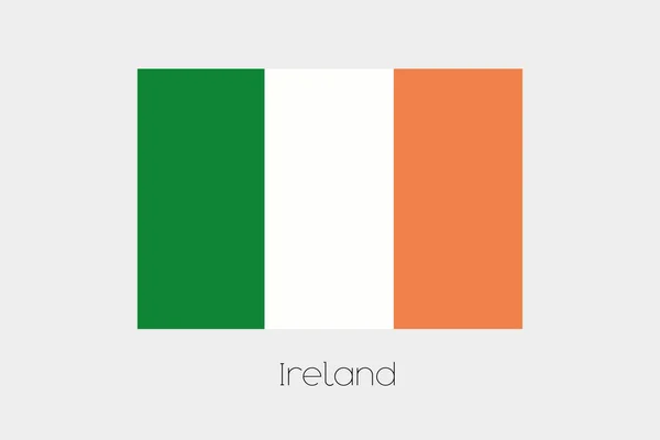Иллюстрация флага с названием страны Ирландия — стоковый вектор