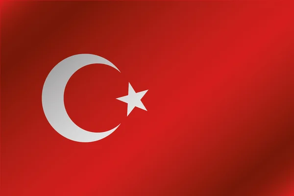 Ilustración de la bandera ondulada 3D del país de Turquía — Vector de stock
