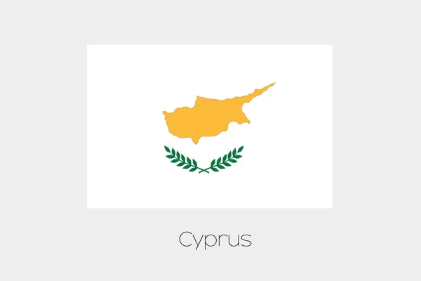 Illustratie van de vlag, met de naam van het land van Cyprus — Stockvector