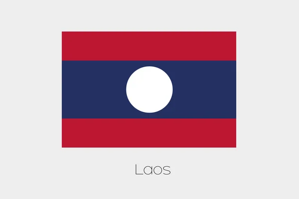 Ilustración de la bandera, con nombre, del país de Laos — Archivo Imágenes Vectoriales