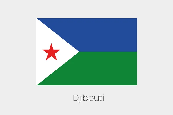Illustration du drapeau, avec nom, du pays de Djibouti — Image vectorielle