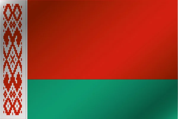3D hullámos zászló illusztrációja az ország, Fehéroroszország — Stock Vector