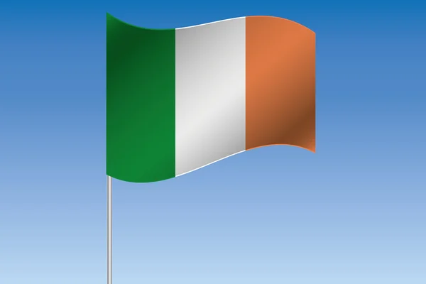 3D flaga ilustracja macha w niebo kraju Irlandii na nowy — Wektor stockowy