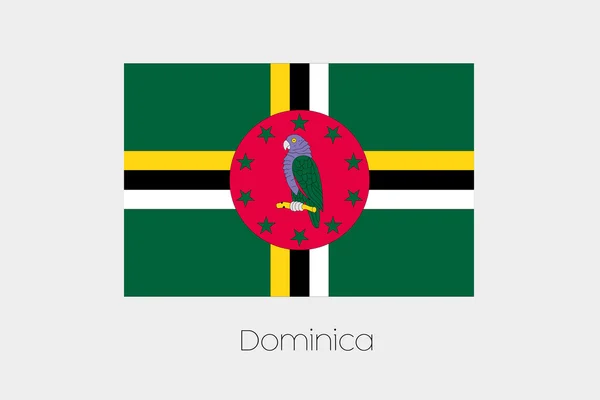 Illustration of the flag, with name, of the country of Dominica — Stock Vector