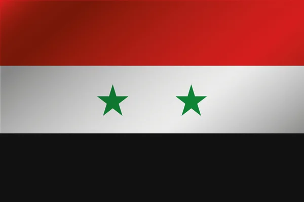 시리아의 국가의 3d 물결 깃발 그림 — 스톡 벡터