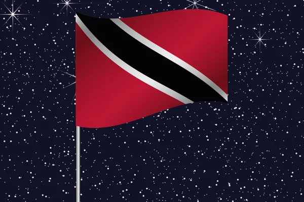 3D-afbeelding vlag zwaaien in de nachtelijke hemel van het land van — Stockvector