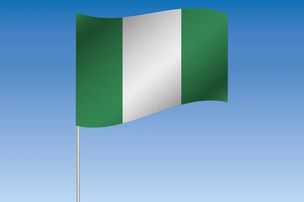 尼日利亚国家天空 3d 标志图挥舞着 — 图库矢量图片