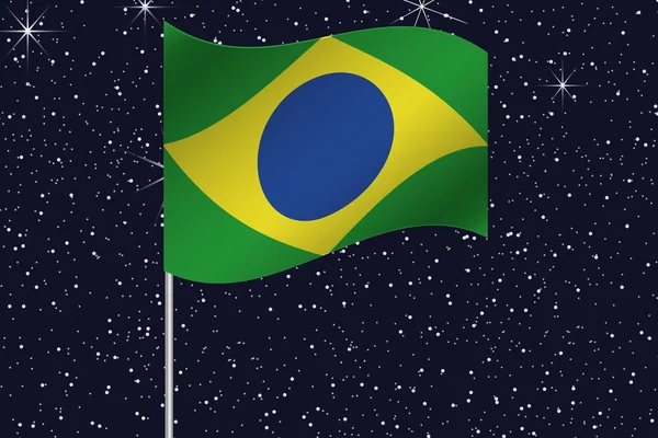 3D Bandeira Ilustração acenando no céu noturno do país de — Vetor de Stock