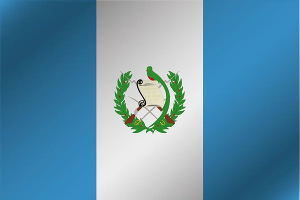 3D Wavy Flag Illustrazione del paese del Guatemala — Vettoriale Stock