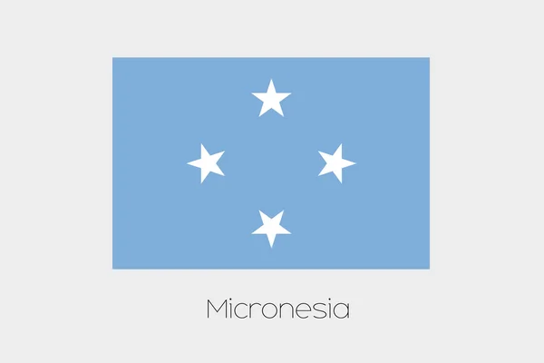 Micronesi ülkenin adı ile bayrak çizimi — Stok Vektör