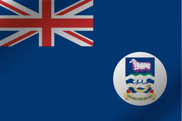 3D κυματιστή σημαία Εικονογράφηση της χώρας Falklandi slands — Διανυσματικό Αρχείο