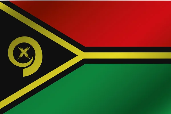 Drapeau ondulé 3D Illustration du pays du Vanuatu — Image vectorielle