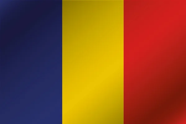 Bandera ondulada 3D Ilustración del país de Rumania — Vector de stock