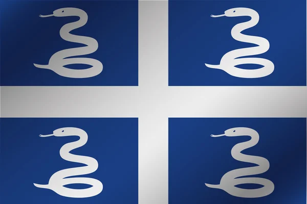 3d wellenförmige Flagge Illustration des Landes des martinique — Stockvektor