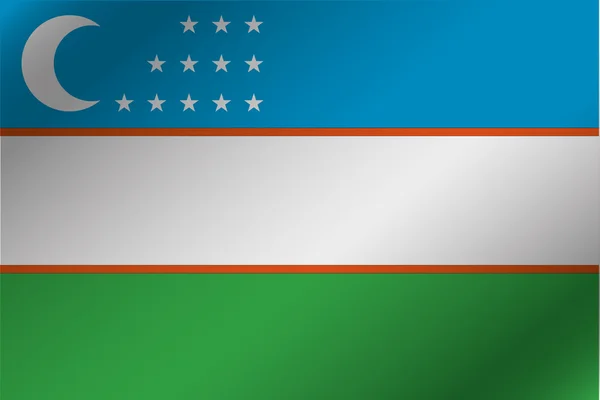 Bandera ondulada 3D Ilustración del país de Uzbekistán — Vector de stock