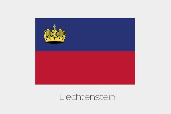 Ilustrace vlajky, s názvem země Liechtens — Stockový vektor
