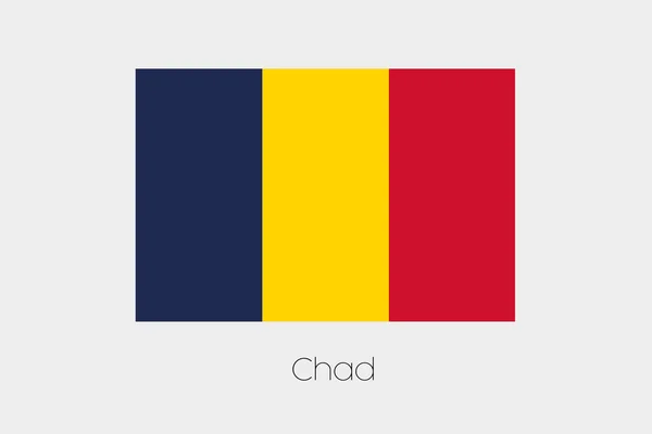 Illustration av flaggan, med namn, av landet av Tchad — Stock vektor