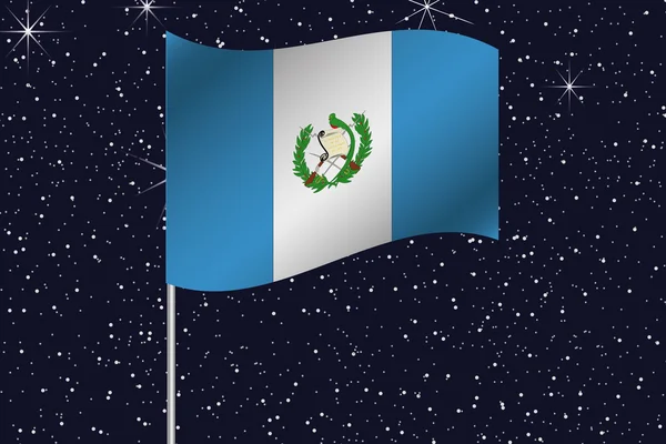 3D απεικόνιση σημαία κυματίζει στο νυχτερινό ουρανό της χώρας — Διανυσματικό Αρχείο