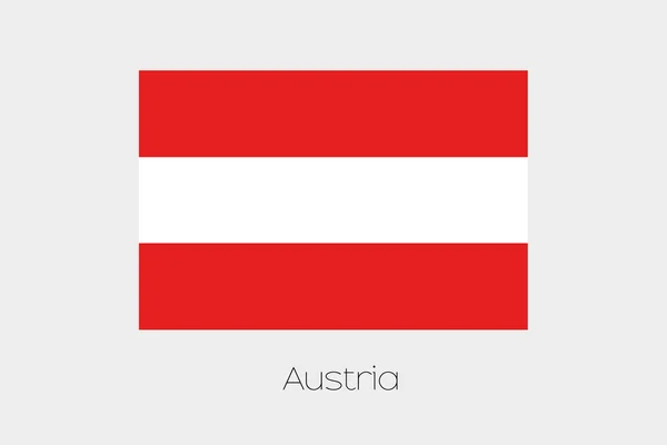 Illustrazione della bandiera, con il nome, del paese dell'Austria — Vettoriale Stock