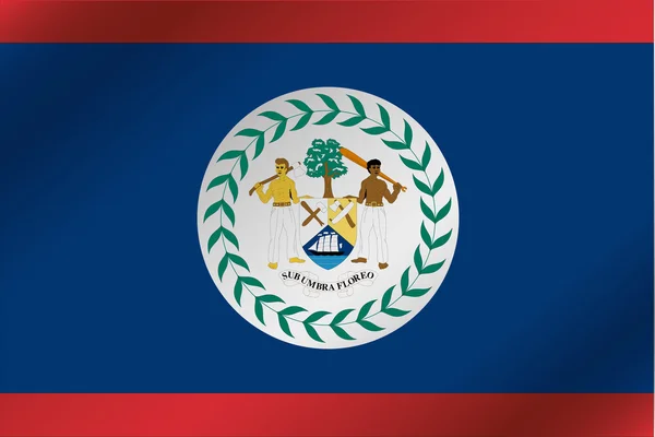 Ilustración de la bandera ondulada 3D del país de Belice — Vector de stock