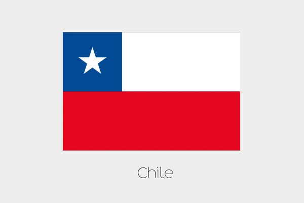 Иллюстрация флага с названием страны Чили — стоковый вектор