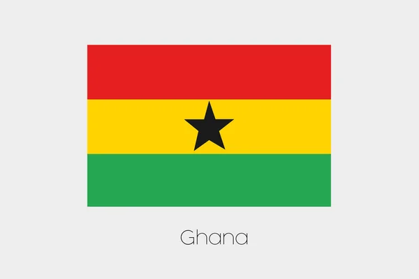 Illustration of the flag, with name, of the country of Ghana — Stock Vector