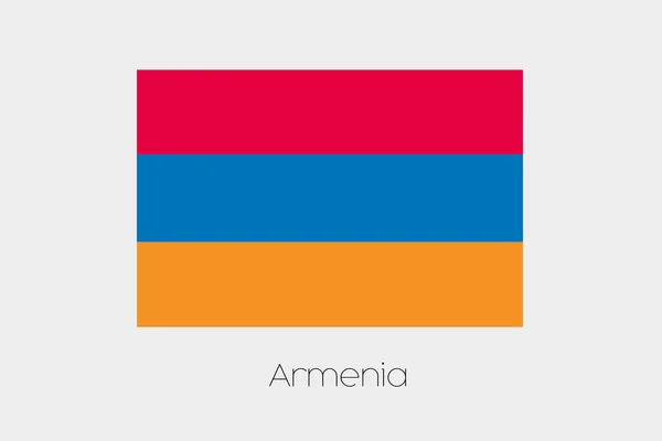 Abbildung der Flagge mit Namen des Landes von Armenien — Stockvektor