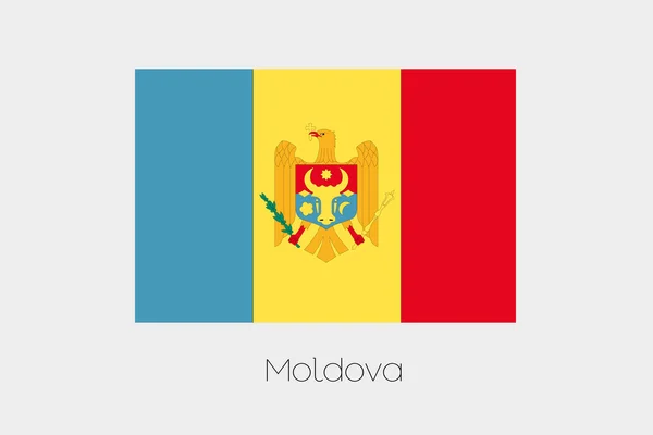 Illustration du drapeau, avec nom, du pays de Moldavie — Image vectorielle