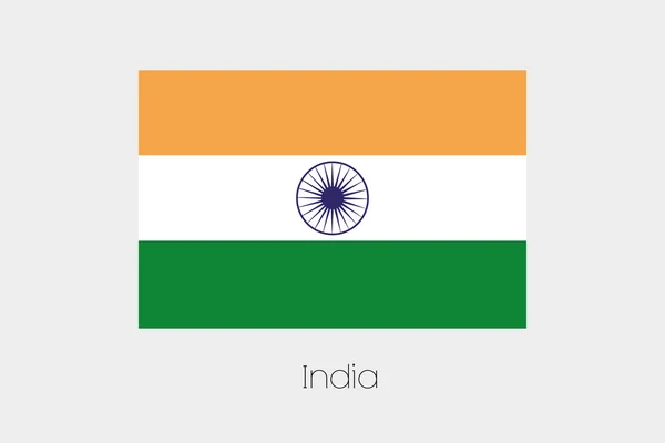 Απεικόνιση της σημαίας, με το όνομα, τη χώρα της Ινδίας — Διανυσματικό Αρχείο
