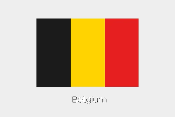 Illustration of the flag, with name, of the country of Belgium — Stock Vector