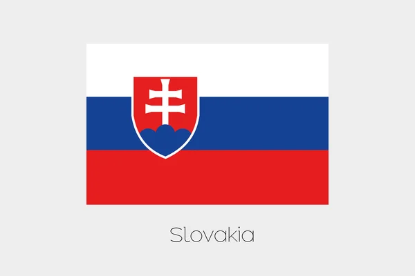 Illustration av flaggan, med namn, av landet av Slovakien — Stock vektor